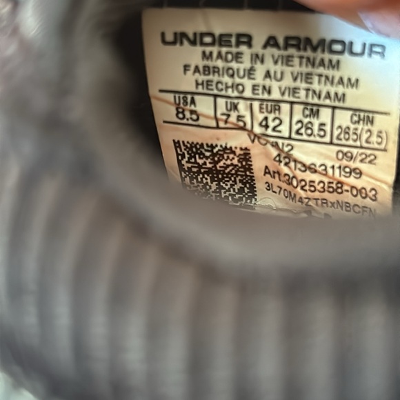 🧡🖤 Under Armour Men’s Charged Vantage 2 Marble Running Shoes, Size 8.5 - Picture 6 of 6